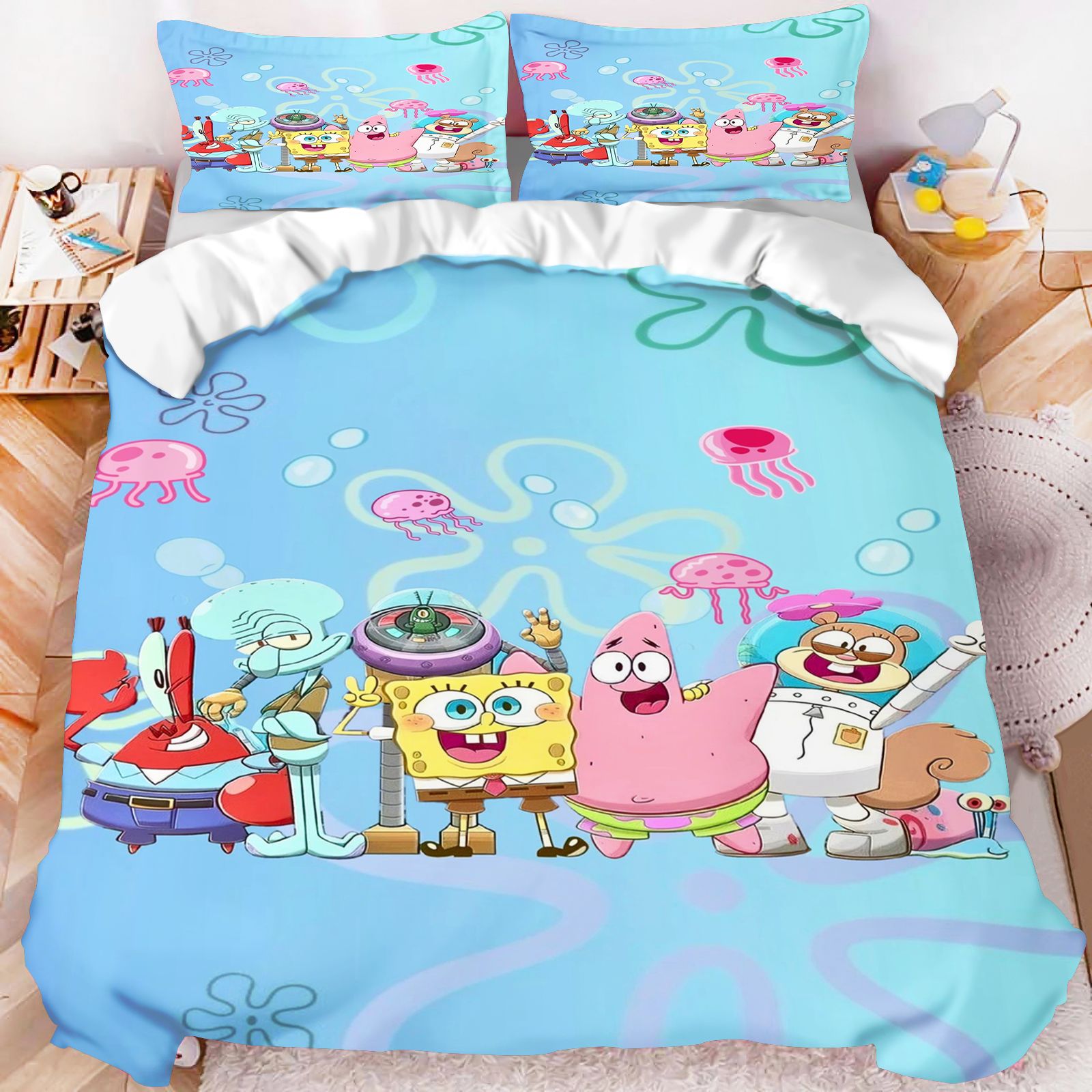 SpongeBob SquarePants All Char - огляд і ціна Linen Duvet Cover
